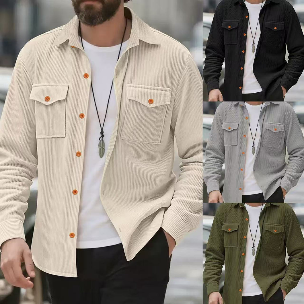 Men’s Corduroy Solid Color Jacket – Stylish All-Matching Casual Outerwear for Daily Wear | Classyet