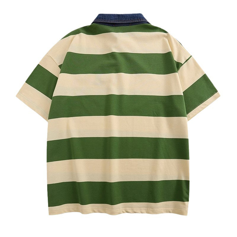 Classyet Men's Versatile Bamboo Fiber Loose Fit T-Shirt Casual Lightweight Inset Motif Top