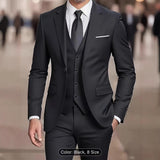 Men’s 3-Piece Suit Set – Wedding Host, Business Formal Slim Fit Blazer, Vest & Pants
