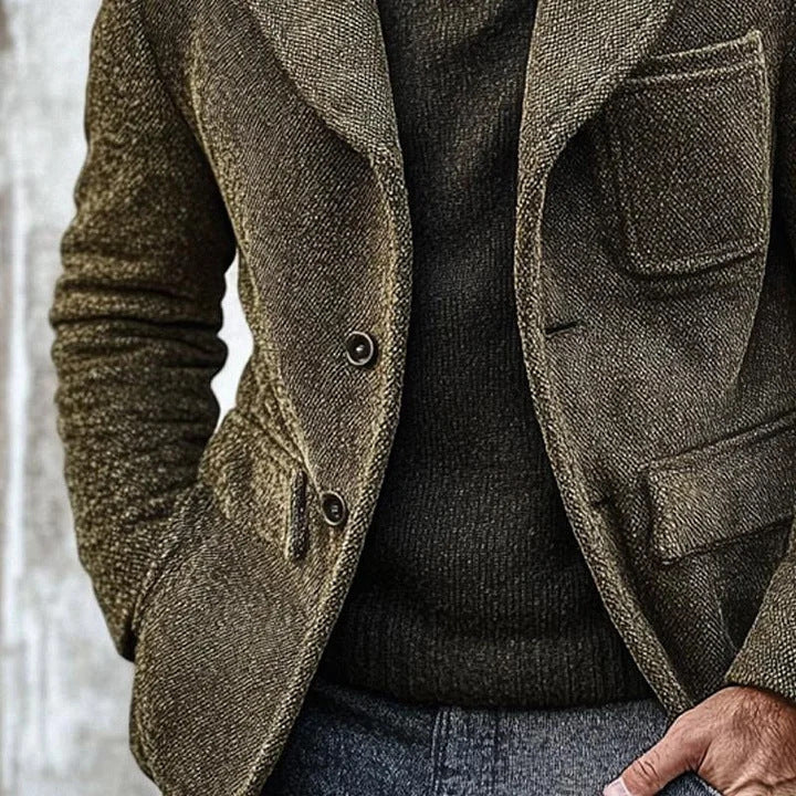 Men’s Retro Woolen Coat – Classic Solid Color Winter Jacket for Casual & Outdoor Wear | Classyet