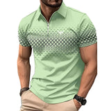 Men’s Summer Fashion Sports Short Sleeve – Trendy Striped Zipper Tee | Loose Fit Casual Style