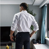 Men’s Lace-Up Long Sleeve Shirt – Casual Loose Fit Silk Linen Blend | Large Size Fashion Top