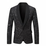 Men’s Shiny Banquet Blazer – Formal Wedding Party Suit Jacket, Slim Business Casual Coat