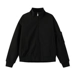 Men’s Large Size Multi-Pocket Short Flight Jacket – Casual Lightweight Polyester Bomber Coat