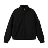 Men’s Large Size Multi-Pocket Short Flight Jacket – Casual Lightweight Polyester Bomber Coat