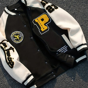 New Casual All-Match Men’s Contrast Color Jacket – Korean Style Loose Fit Streetwear Top