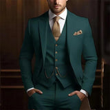Men’s Slim Fit Three-piece Suit – High-grade Gentleman Formal Business Outfit for Summer | Classyet
