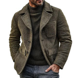 Men’s Retro Woolen Coat – Classic Solid Color Winter Jacket for Casual & Outdoor Wear | Classyet