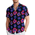 Classyet Fashion Men's Casual Floral Print Short Sleeve Loose Polyester Summer Shirt for Youth Style