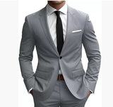 Men’s Two-Piece Wedding Dinner Suit – Elegant Slim Fit Blazer & Trousers Set for Formal Events