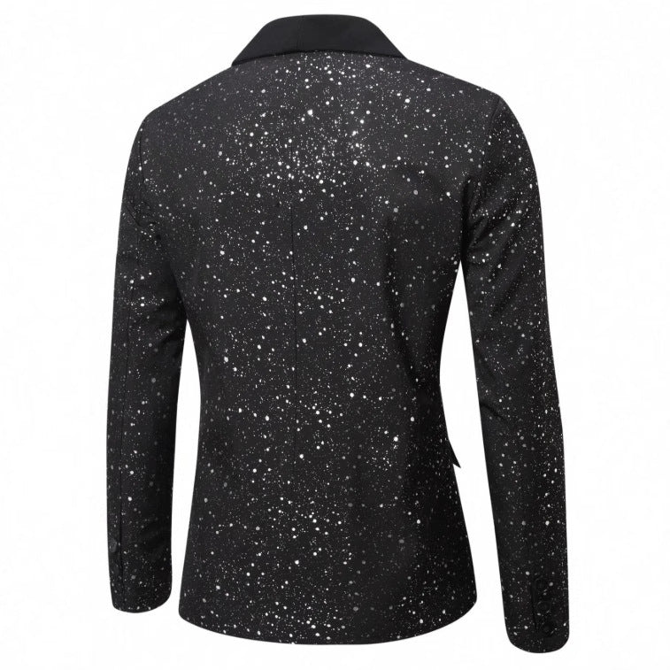 Men’s Shiny Banquet Blazer – Formal Wedding Party Suit Jacket, Slim Business Casual Coat