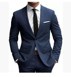 Men’s Two-Piece Wedding Dinner Suit – Elegant Slim Fit Blazer & Trousers Set for Formal Events
