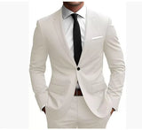 Men’s Two-Piece Wedding Dinner Suit – Elegant Slim Fit Blazer & Trousers Set for Formal Events