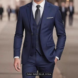 Men’s 3-Piece Suit Set – Wedding Host, Business Formal Slim Fit Blazer, Vest & Pants