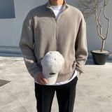 Men’s Autumn Half Zipper Cardigan Sweater – Trendy Smart Casual Pullover for Spring & Fall | Classyet