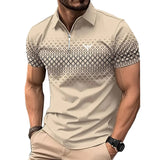 Men’s Summer Fashion Sports Short Sleeve – Trendy Striped Zipper Tee | Loose Fit Casual Style