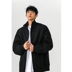 Men’s Large Size Multi-Pocket Short Flight Jacket – Casual Lightweight Polyester Bomber Coat