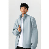 Men’s Large Size Multi-Pocket Short Flight Jacket – Casual Lightweight Polyester Bomber Coat