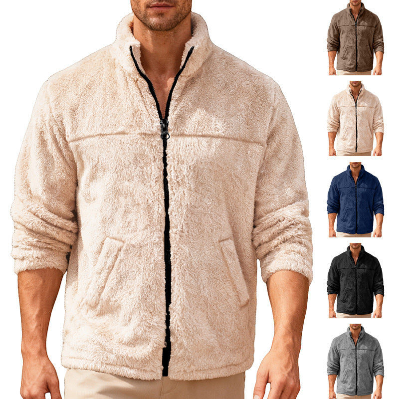 Men’s Stand-Up Collar Zip Jacket – Bejirog Loose Fit Sportswear for Casual & Outdoor Wear | Classyet