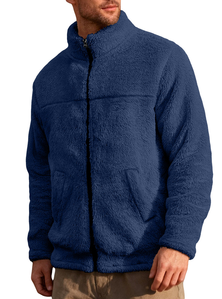 Men’s Stand-Up Collar Zip Jacket – Bejirog Loose Fit Sportswear for Casual & Outdoor Wear | Classyet