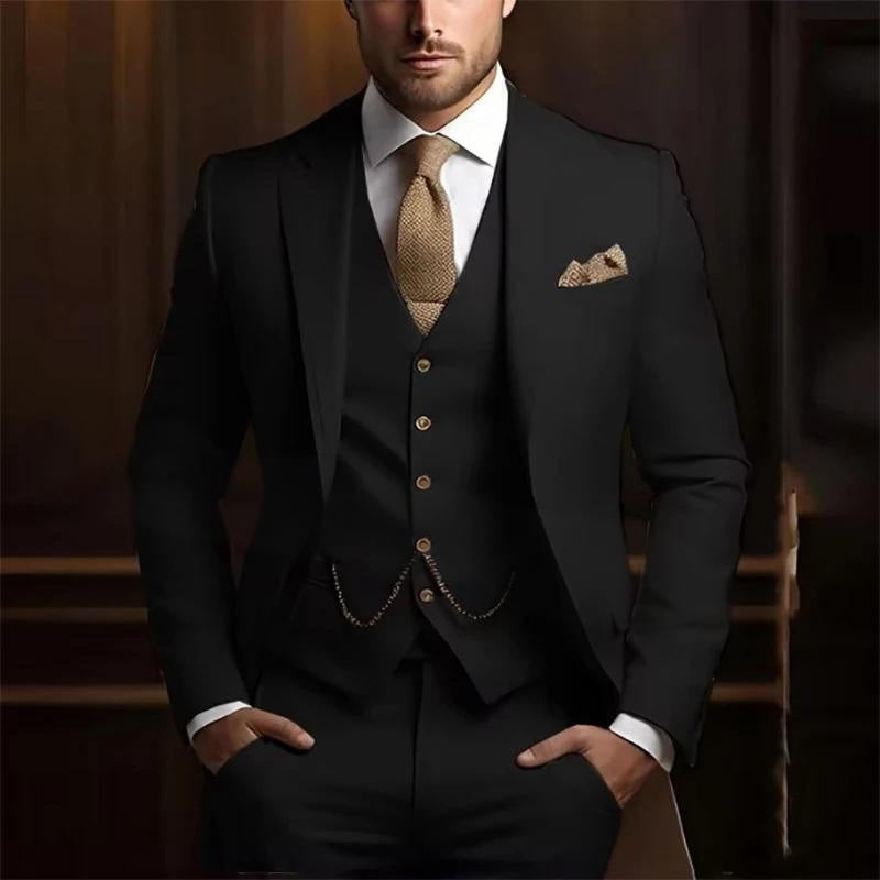 Men’s Slim Fit Three-piece Suit – High-grade Gentleman Formal Business Outfit for Summer | Classyet