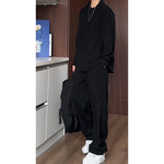 Men’s Long Sleeve Polo & Trousers Set – Casual Slim-Fit Two-Piece Outfit for Autumn Sportswear