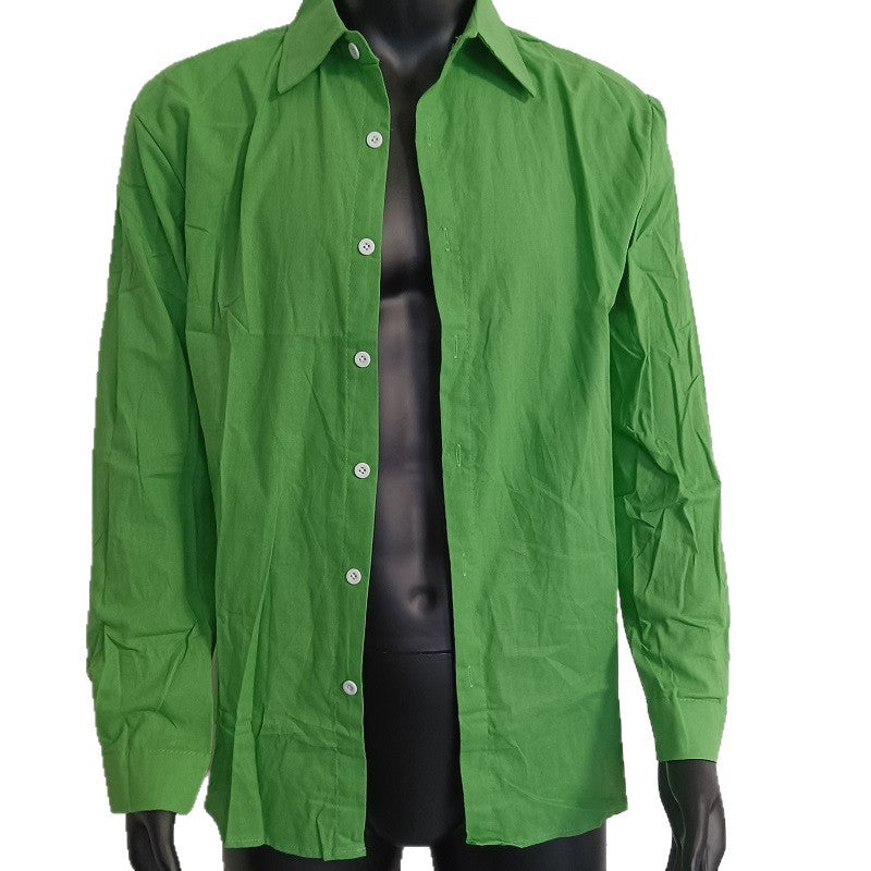 Classyet Men's Long Sleeve Cotton Business Casual Shirt Cardigan Style Comfortable Office and Daily Wear