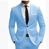 Men’s Two-Piece Wedding Dinner Suit – Elegant Slim Fit Blazer & Trousers Set for Formal Events