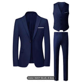 Men’s 3-Piece Suit Set – Wedding Host, Business Formal Slim Fit Blazer, Vest & Pants