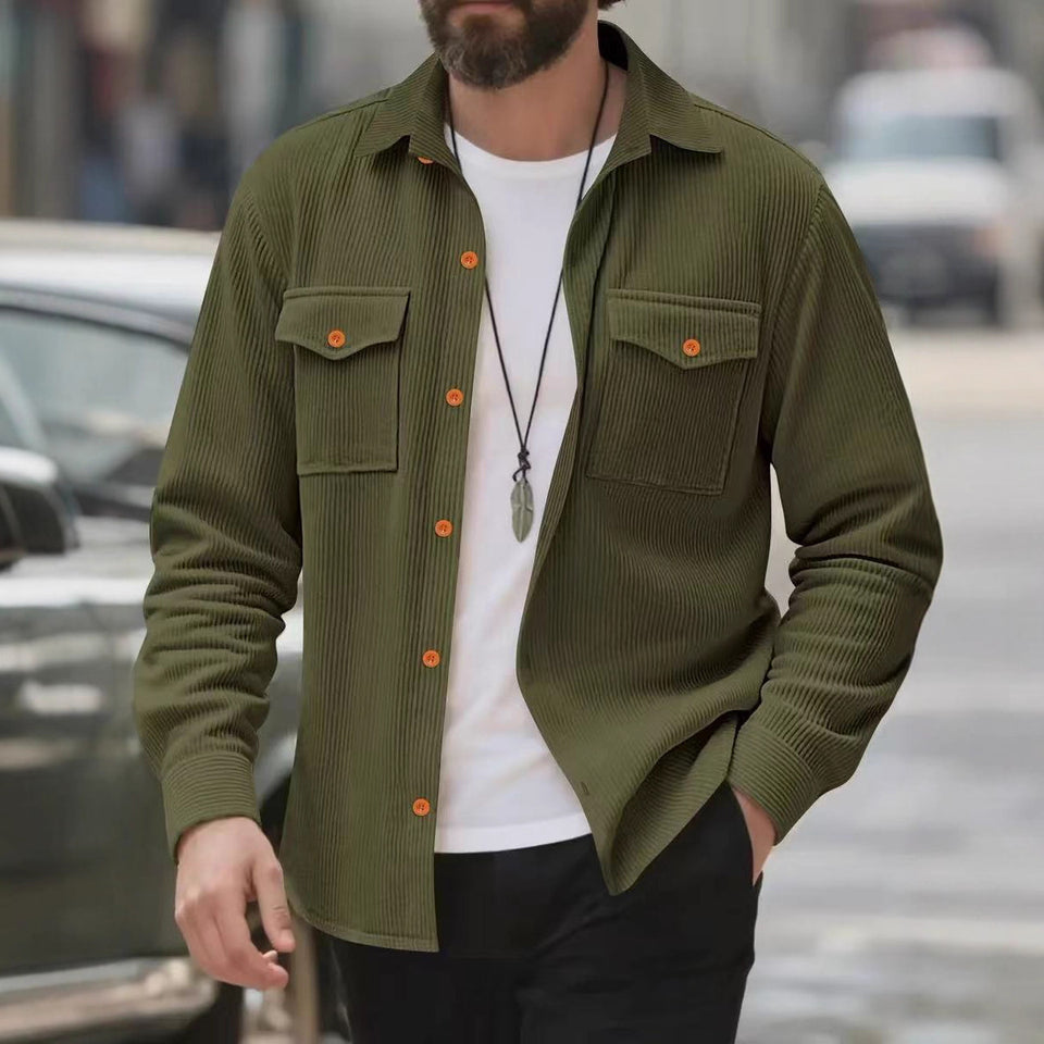 Men’s Corduroy Solid Color Jacket – Stylish All-Matching Casual Outerwear for Daily Wear | Classyet