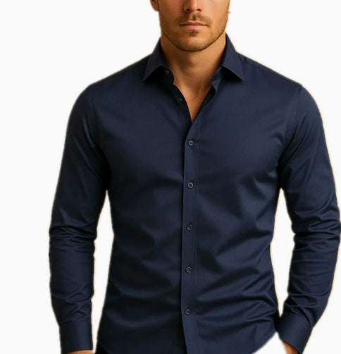 Classyet Men's Velvet Long Sleeve Button Down Shirt Casual Business Solid Color Lapel Summer Top