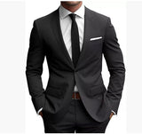 Men’s Two-Piece Wedding Dinner Suit – Elegant Slim Fit Blazer & Trousers Set for Formal Events