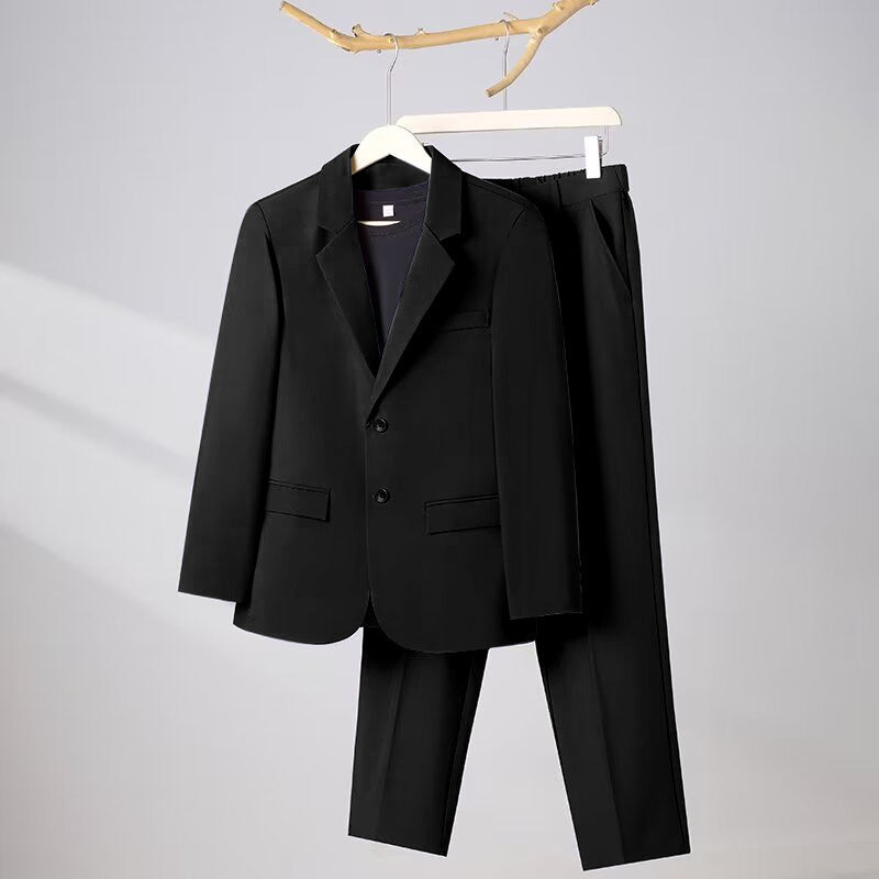Korean Slim Fit Business Casual Suit for Men – Modern Blazer & Pants Set for Work or Events