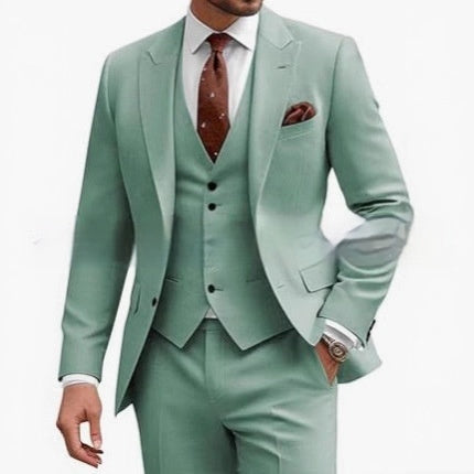 Men’s Three-Piece Suit – Slim Fit Casual Business & Wedding Formal Set for All Seasons | Classyet