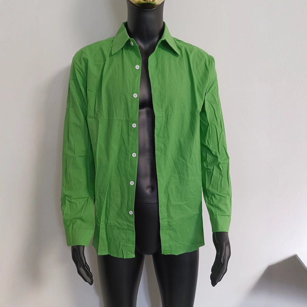 Classyet Men's Long Sleeve Cotton Business Casual Shirt Cardigan Style Comfortable Office and Daily Wear