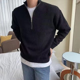 Men’s Autumn Half Zipper Cardigan Sweater – Trendy Smart Casual Pullover for Spring & Fall | Classyet
