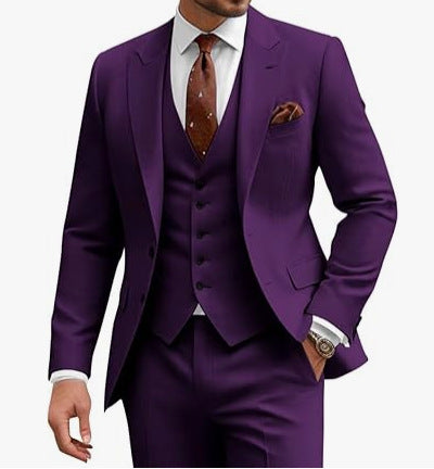 Men’s Three-Piece Suit – Slim Fit Casual Business & Wedding Formal Set for All Seasons | Classyet