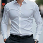 Men’s Spring & Autumn Long-Sleeve Shirt – Slim-Fit Cotton Business & Casual Workwear