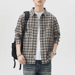Men’s Plaid Cotton Shirt – Fashion Brand Long Sleeve Casual Cardigan for All Seasons | Classyet