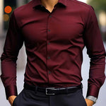 Men’s Spring & Autumn Long-Sleeve Shirt – Slim-Fit Cotton Business & Casual Workwear