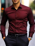 Men’s Spring & Autumn Long-Sleeve Shirt – Slim Fit Cotton Business Workwear | Formal & Casual Style