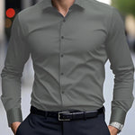 Men’s Spring & Autumn Long-Sleeve Shirt – Slim-Fit Cotton Business & Casual Workwear