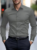 Men’s Spring & Autumn Long-Sleeve Shirt – Slim Fit Cotton Business Workwear | Formal & Casual Style
