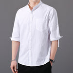 Men’s Cotton-Linen Half Sleeve Shirt – Loose-Fit Summer Casual Retro Top, Lightweight & Breathable