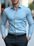 Men’s Spring & Autumn Long-Sleeve Shirt – Slim Fit Cotton Business Workwear | Formal & Casual Style