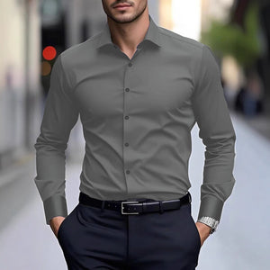 Men’s Spring & Autumn Long-Sleeve Shirt – Slim Fit Cotton Business Workwear | Formal & Casual Style