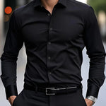 Men’s Spring & Autumn Long-Sleeve Shirt – Slim-Fit Cotton Business & Casual Workwear