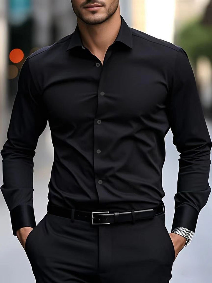 Men’s Spring & Autumn Long-Sleeve Shirt – Slim Fit Cotton Business Workwear | Formal & Casual Style