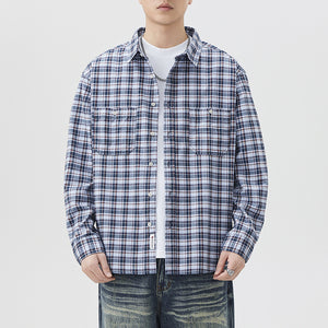 Men’s Plaid Cotton Shirt – Fashion Brand Long Sleeve Casual Cardigan | High-Quality Inner Wear Coat