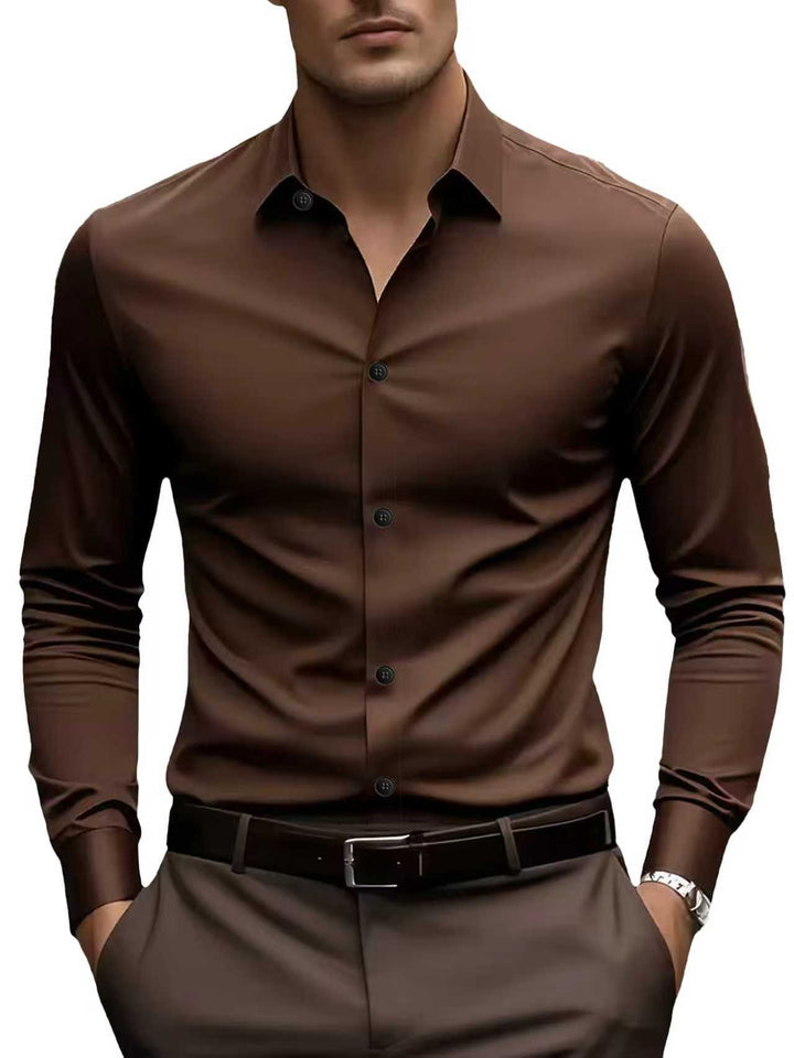 Men’s Spring & Autumn Long-Sleeve Shirt – Slim Fit Cotton Business Workwear | Formal & Casual Style